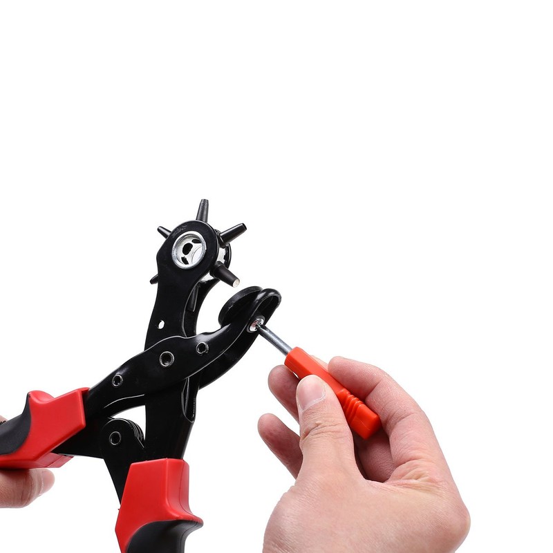 TAKIT Hole Punch Plier, Revolving Heavy Duty Leather Hole Punching