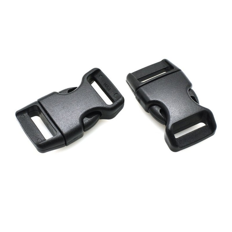 HONGCI 30PCS Side Release Plastic Mini Buckles 15mm(5/8") Inch Black-Great