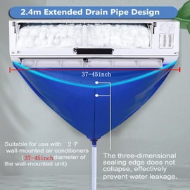 Mini Split Ac Cleaning Kit,Air Conditioner Cleaning Cover Waterproof Air Conditioning Cleaning Bag with Drainpipe and Support Plates,Wall Mounted Dust Washing Ac Clean Protector Kit (11PCS, Large)