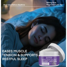 Magnesium Lotion for Kids & Adults: Calming Sleep Lotion with Lavender – 250mg Per Teaspoon, Fast-Absorbing, Non-Greasy Moisturizer with Shea Butter & Aloe – Nighttime Body Cream, Safe for Kids – 4oz