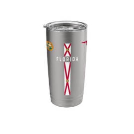 Florida Flag, Silhouette map of Florida, Florida state seal Stainless Steel Insulated Tumbler
