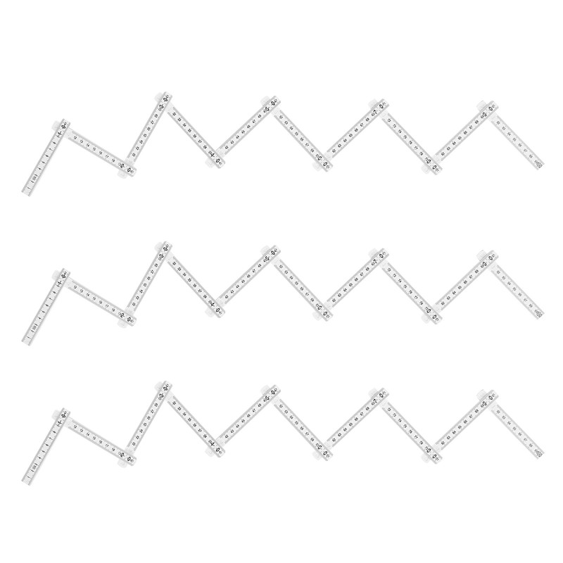 3Pcs Folding Ruler DIY Multi Angle Ruler Linear Measurement for