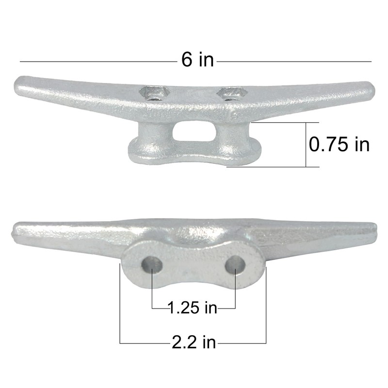 VEITHI Dock Cleats 6 inch with Fastener,Hot Dipped Galvanized Cast