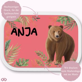 Children's Campus Lunch Box for Mepal - Bear Bear Motif Predator Bear - 750 ml - Pink - Lunch Box Child