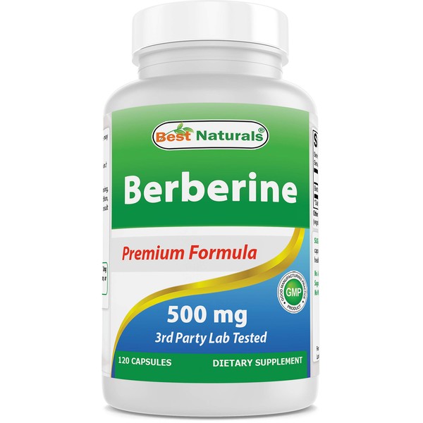 Best Naturals Berberine 500mg 120 Capsules - Supports Immune Function, Cardiovascular & Gastrointestinal Function (120 Count (Pack of 1))