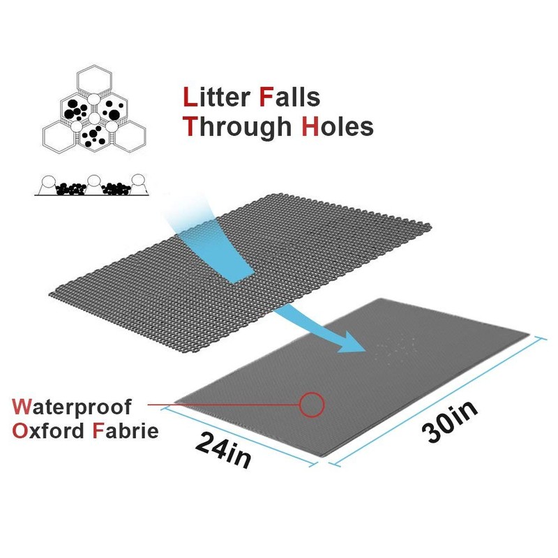 Pieviev Cat Litter Mat Double Layer Waterproof Urine Proof Trapping