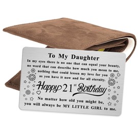 MXRSDF Daughter 21st Birthday Gifts for Her Women, Unique 21 Years Old Decorations Wallet Cards from Mom Dad