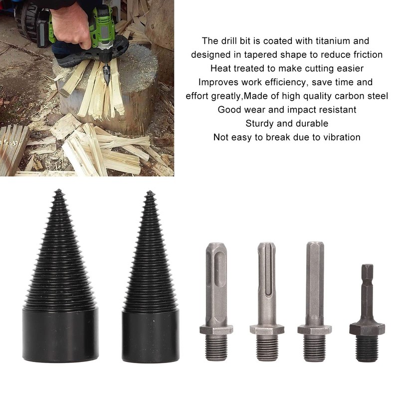 Wood Splitter, Splitting Wood Cone, 32mm 42mm Firewood Splitter with