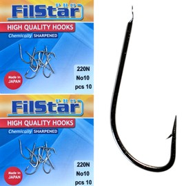 PRO FILSTAR 20 Pieces Fishing Hook Set N10 - Carp Fishing Hooks - Carp Fishing Accessories - Barbed Carp Hooks - Carp Fishing Straight Hooks - Carp Rigs - Fishing Accessories - Method Feeder -