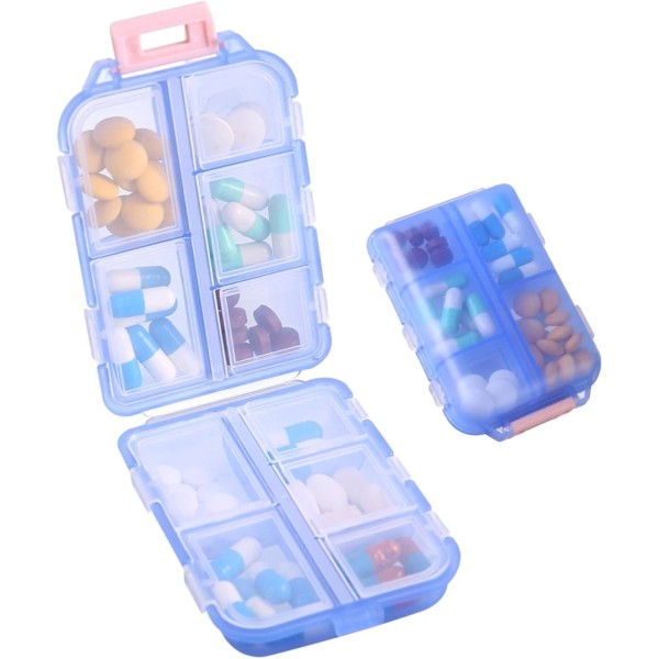 Zuihug Travel Pill Organizer 1 Pack, 10 Compartment Portable Pill