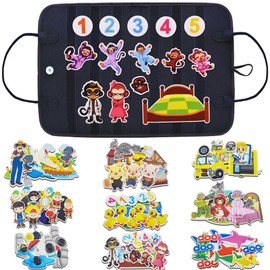 KomoDomo Foldable Felt Board for Toddlers - Kids Storytelling Board with 6 Nursery Rhyme and 4 Fairy Tale Sets