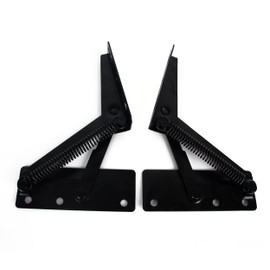 YIDELAI 80 Degree Folding Spring Hinges (1 Pair) Lid Lifting Bracket Sofa Headrest Hinge （Black）