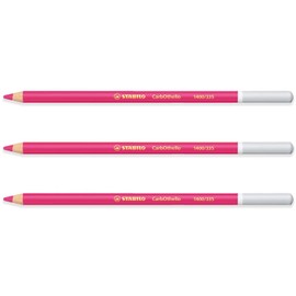 STABILO Chalk-Pastel Pencil CarbOthello - Pack of 3 - Magenta (335)