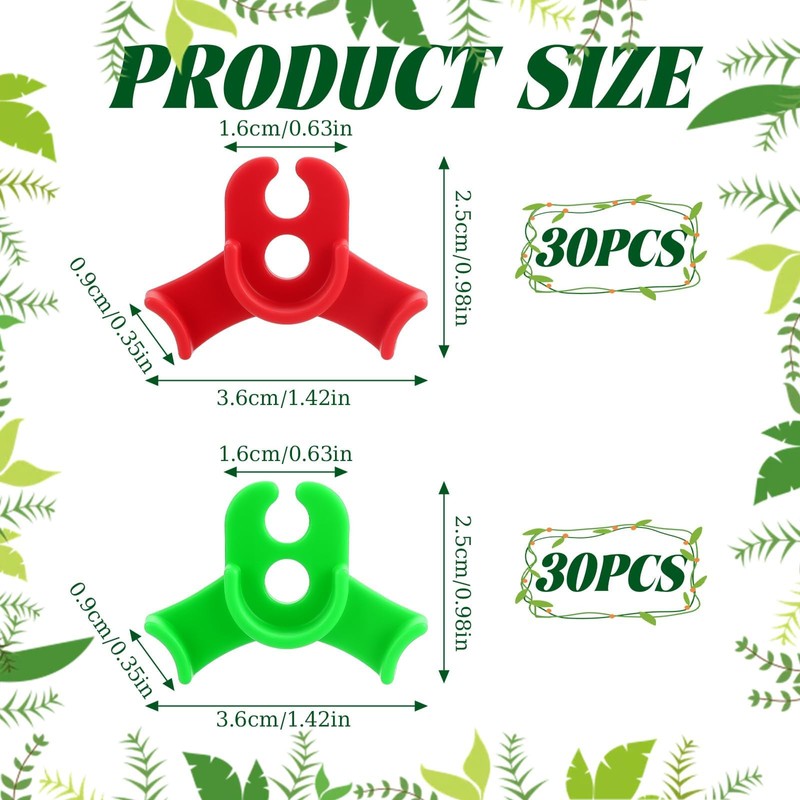 Pack of 80 Plant Benders Lst Clips Red and Green