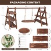 Wooden 3 Tier Cupcake Stand with Swing and Foldable Stand
