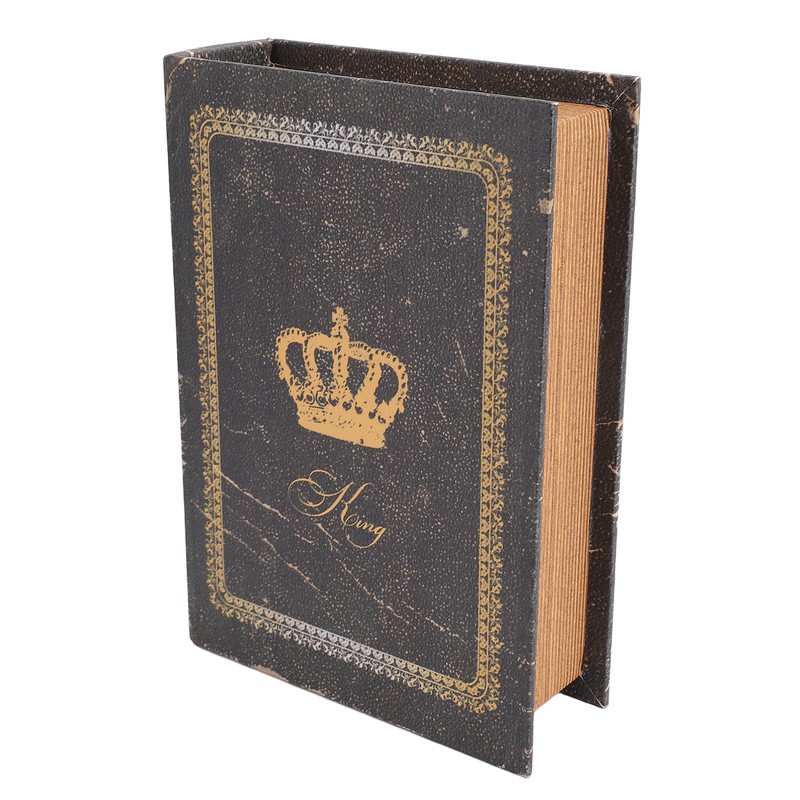 Book Shape Storage Box Large Capacity Wooden European Style Decorative