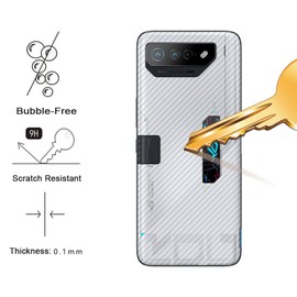 GIOPUEY Back Protector Flim Compatible with Asus ROG Phone 7 Ultimate, [4 Pack] 0.1mm Ultra Slim Soft Back Film Back Protector [Anti Fingerprint] [Non Slip]