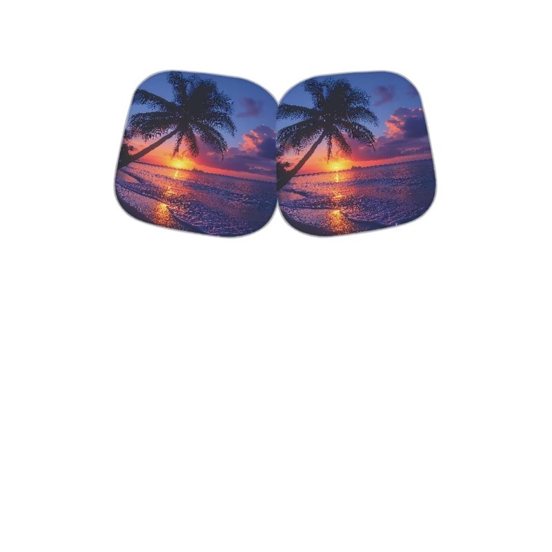 Dreaweet Sunset Palm Tree Windshield Sun Shade Foldable Sun Shade
