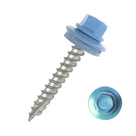 EAGLE 1 Metal Roofing Screws #10 - Painted Hex Head Self-Tapping Screws with EDPM Rubber Washer for Metal to Wood, Vinyl, Small Sheet Metal - Free Magnetic Driver (Hawaiian Blue, 1 Inch, 250)