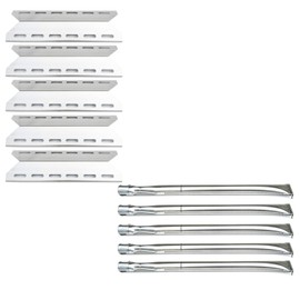 Direct Store Parts Kit DG107 Replacement for Charmglow 720-0234,Nexgrill 720-0033,720-0234,720-0289 Grill Burner and Heat Plate -5pack (Stainless Steel Burner + Stainless Steel Heat Plate)