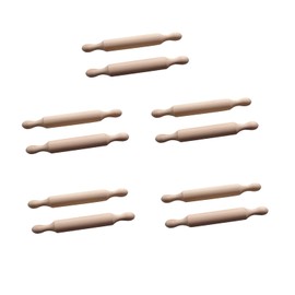 Guijinhao 10 Pcs Wooden Mini Rolling Pin 5.6 Inch Size Small Wooden Kitchen Dough Rolling Pin Baking Rolling Pin Mini Wood Dough Roller DIY Crafts Tools Pastry Pizza CraftingKitchen or Play (A33-10)
