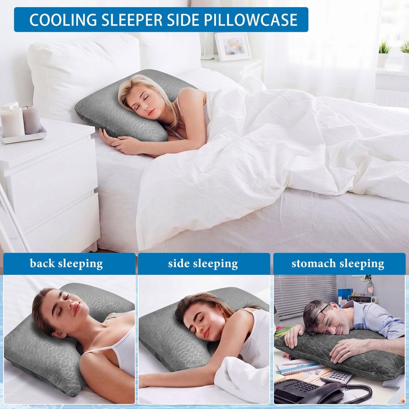 Hahafelt Cooling Sleeper Side Pillowcase (Only Pillowcase) Cool Two-Sided Design