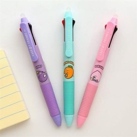 Pink Foot Carrot Friends Erasable 3-Color Pen 0.5mm Instant Pen / 핑크풋 당근친구들 지워지는 3색펜 0.5mm 순삭펜