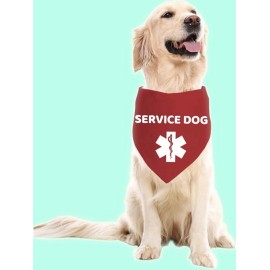 Service Dog Bandana Red One Size Fits Most Small Medium Large S M L  XL USA