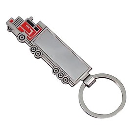 Key ring, truck, road trailer bag jewellery, steel., silver, M