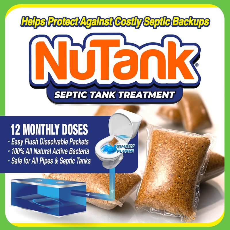 Septic Tank Treatment - 12 Dissolving Packets - 1 Year