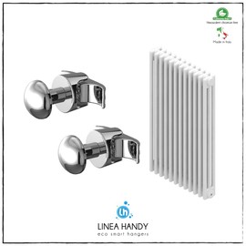 LH Pair of Handy Grip Column Radiators - Towel Rail for Column Radiators - You Can Attach It Directly to the Radiator - Chrome