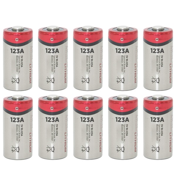 Rayovac RL123A Lithium CR123A 3V Photo Lithium Batteries Bulk (10 Batteries)