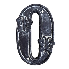 5 Inch High House Numbers, Cast Iron Home Address Number/Mailbox Number/Solid and Sturdy/Unique Style With Rustic Brown Finished, Number 0
