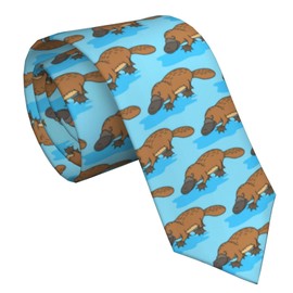 WILL BUDXEG Funny Platypus Wild Animal Mens Novelty Necktie Ties Funny Neckties Fashion Neck Ties