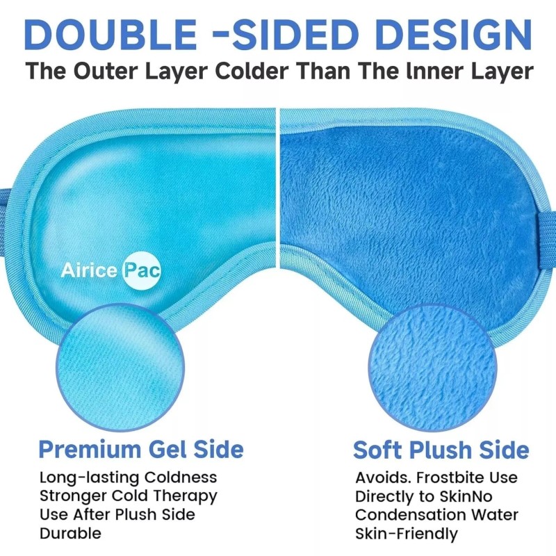 AiricePac Cold Eye Mask Cooling for Dry Eyes, Gel Ice