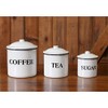 Your Heart's Delight Canisters, Coffee, Tea, Sugar White Enamelware, Multi-Color