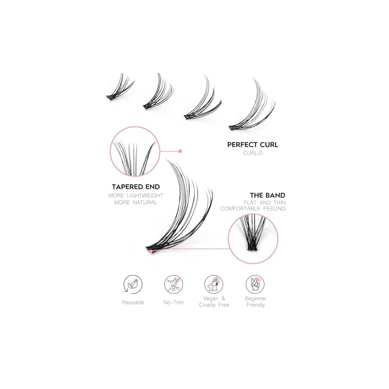 Natural Lash Clusters Wispy Eyelash Clusters Fluffy Cluster Eyelash Extensions