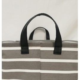 HUAYEE Rectangular Storage Bin Shelf Basket Canvas Fabric Toy Box,Waterproof Coating Nursery Hamper with Handles,Gift Basket for Home,Office,ClothesBooks(REC Gray stripe)