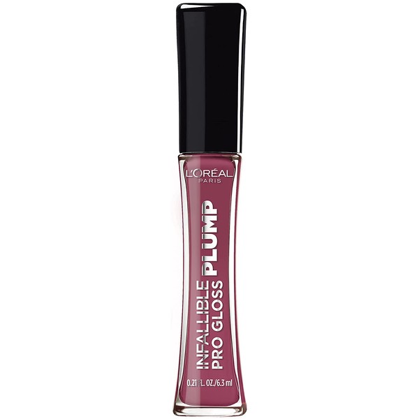L'Oreal Paris Infallible Pro Gloss Plump Lip Gloss with Hyaluronic Acid, Long Lasting Plumping Shine, Lips Look Instantly Fuller and More Plump, True Berry, 0.21 fl. oz.