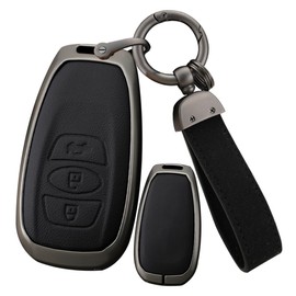 For Subaru Smart Key Case Key Holder Alloy + Leather Key Cover For Toyota GR86 G4 WRX Revogue Legacy B4 S4 Sumapita-kun Forester 2023 Accessories Type B Black