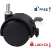 Furniture Caster 2" Diameter Wheel 3/8" Threaded Stem Swivel Locking