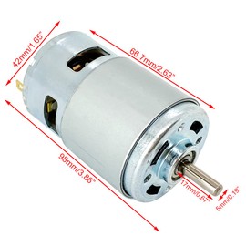 DC 775 Motor 12V-24V 6000-12000RPM 775 Electric Motor Double Ball Bearing High Torque Large Power Low Noise DC Motor with Bracket DIY for Mini Angle Grinder Table Saw Drill Electrical Tools