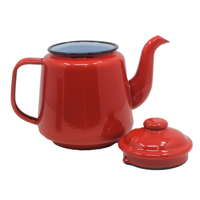 Enamel Teapot with Handle & Lid 14cm, 1.5L Traditional Serving