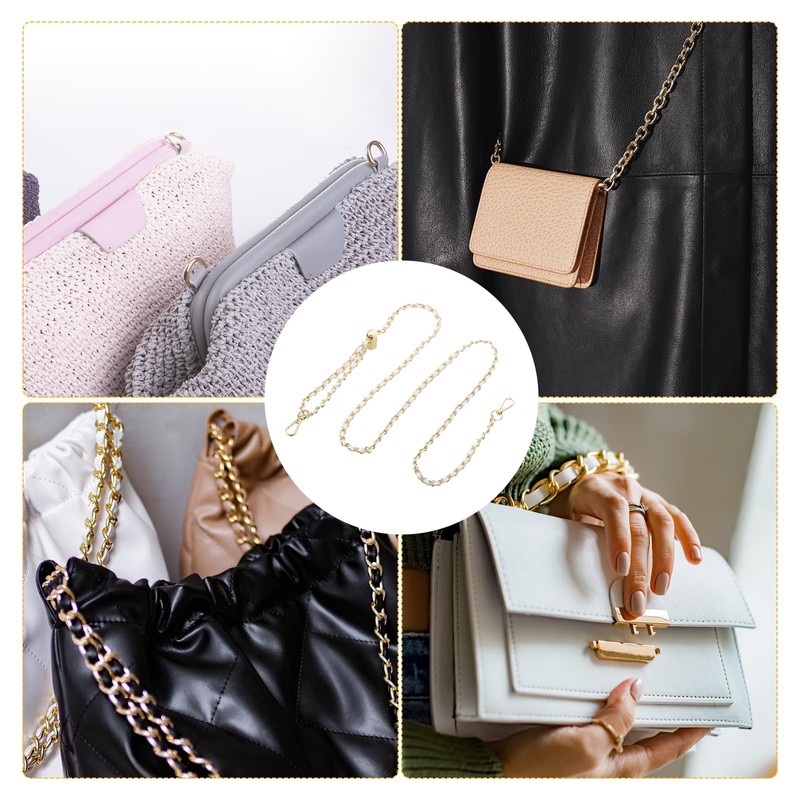 sourcing map Purse Chain Strap, 55 Inch Adjustable Bag Chains