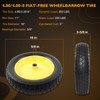 HQPASFY 16" Flat Free Tire 4.80/4.00-8 Wheelbarrow Tire and Wheel,