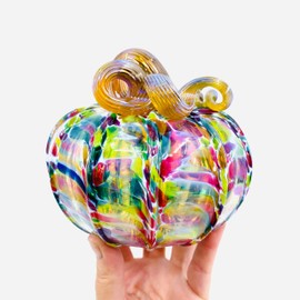 Luke Adams Glass | Handmade Glass Pumpkins | Handmade Table Top Home Decor (Squat, Jewel)