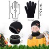 CheChury Kids Knitted Beanie Hat Circle Scarf and Gloves Set