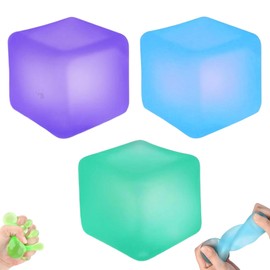 3Pcs Stress Cube, Nice Cube Stress Balls for Autism Strength Squeeze Cube for Kids, Square Stress Balls Anxiety Relief - Sensory Feelings Toys(Color random)