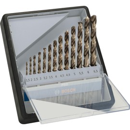 Bosch 2607019926 13-Piece Robust Line Metal Drill bit Set HSS-Co, Gold