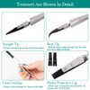 WANDIC Precision Tweezers Set, 4 Pcs Stainless Steel Tweezers Plastic